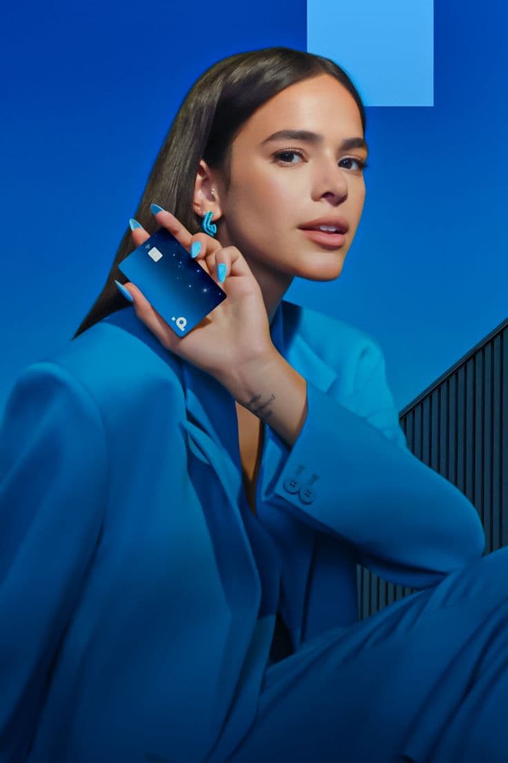 Monochrome brand campaign — product photography in blue theme