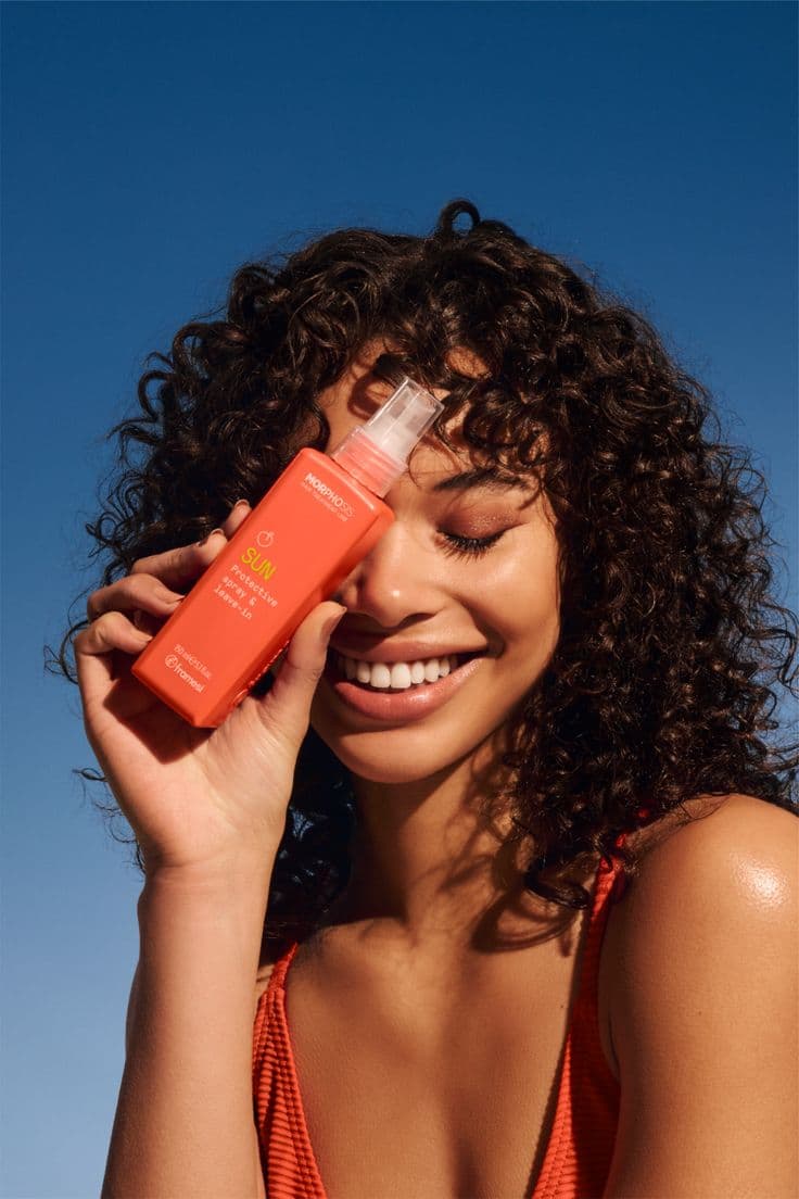 Beauty product photography — sunscreen campaign with model