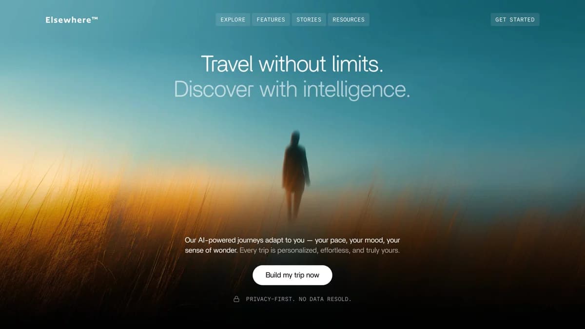 Travel app website design — modern discovery-first UI with intelligent search by TML web design team Chandigarh