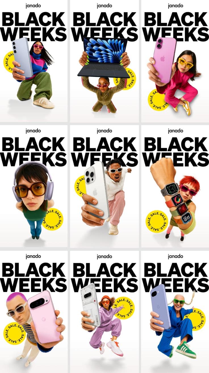 Social media campaign grid design โ promotional posts with consistent branding