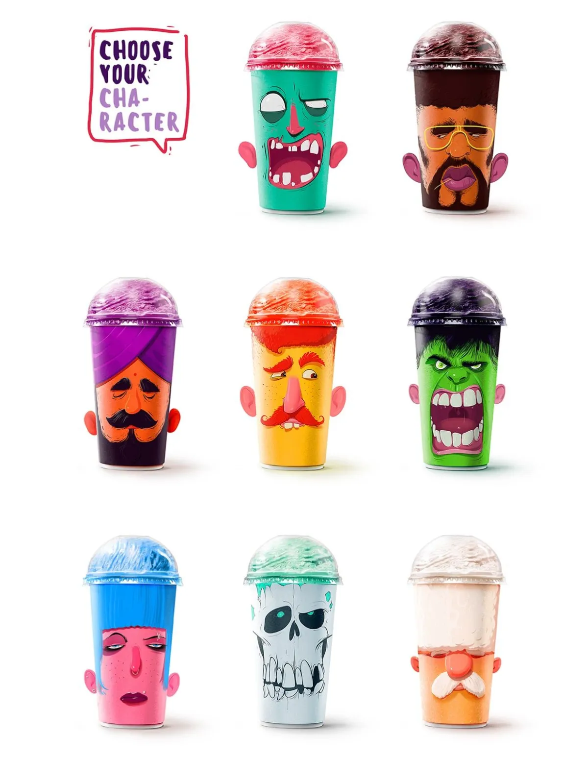 Character cup packaging design